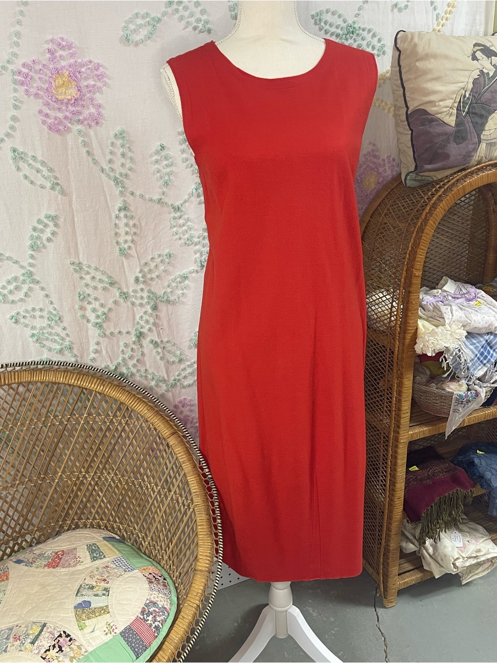 Eileen Fisher Sleeveless Scarlet Midi Dress